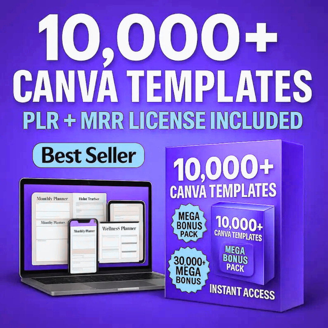 10.000+ Canva Templates Pack: Planners, Journals & Trackers