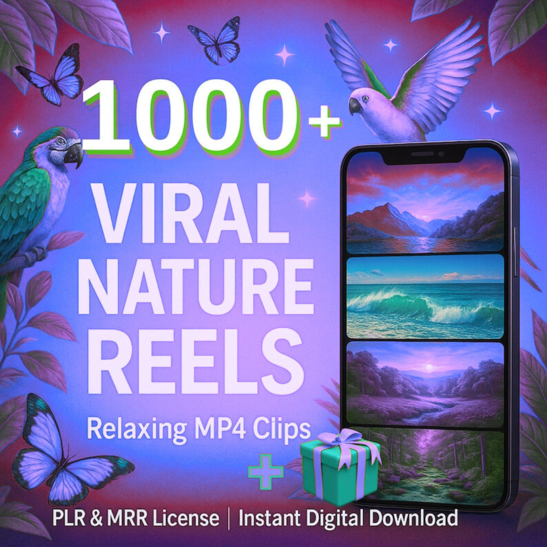 1000+ Viral Nature Reels – MP4 Videos with PLR & MRR