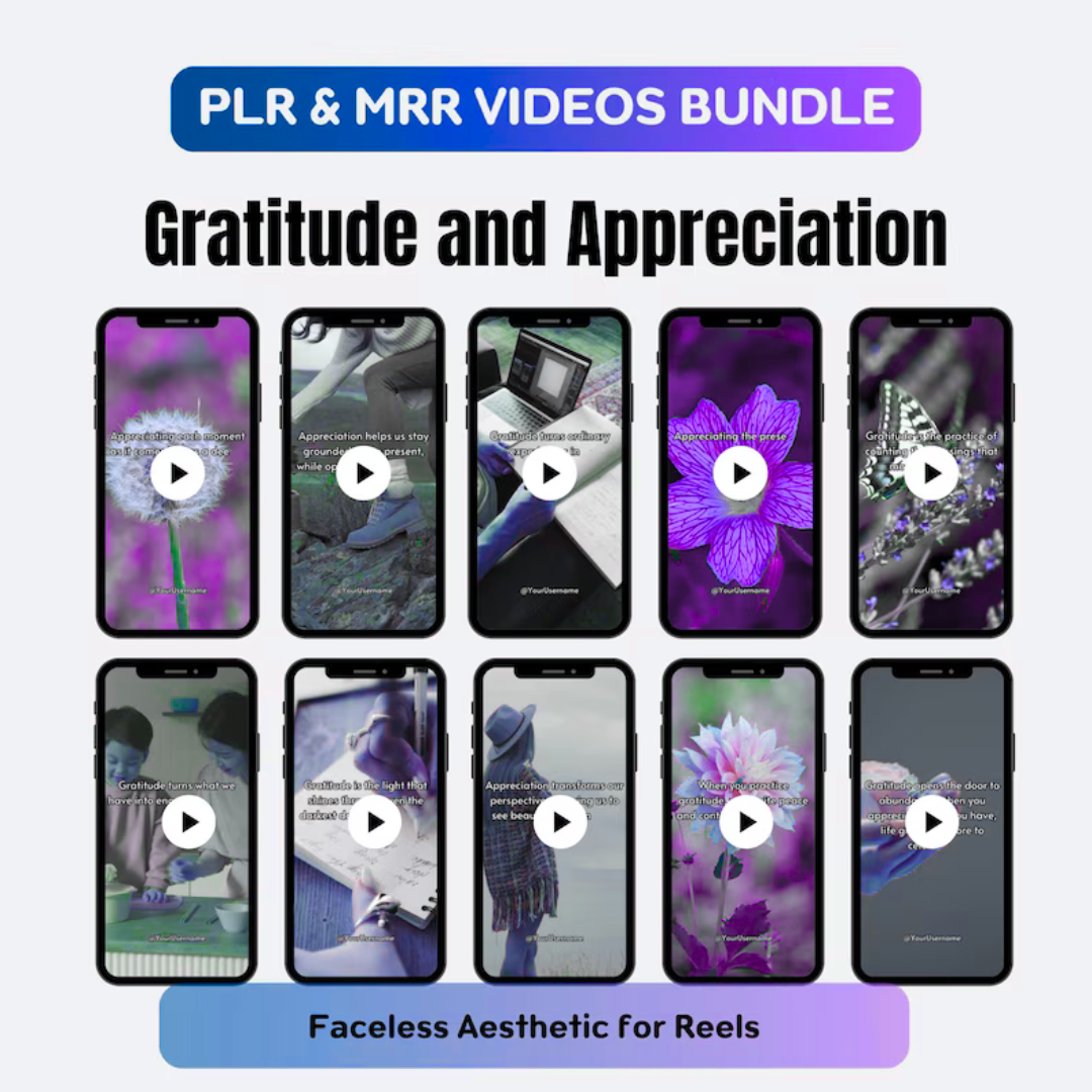 50 Gratitude Videos PLR — Inspire, Grow, and Profit