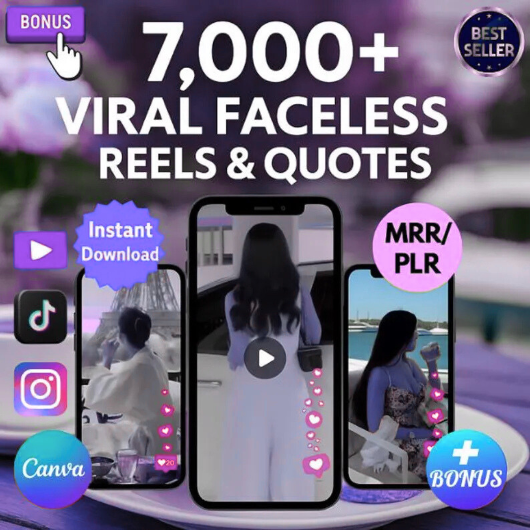 7.000 Faceless Viral Reels – Editable Video Templates