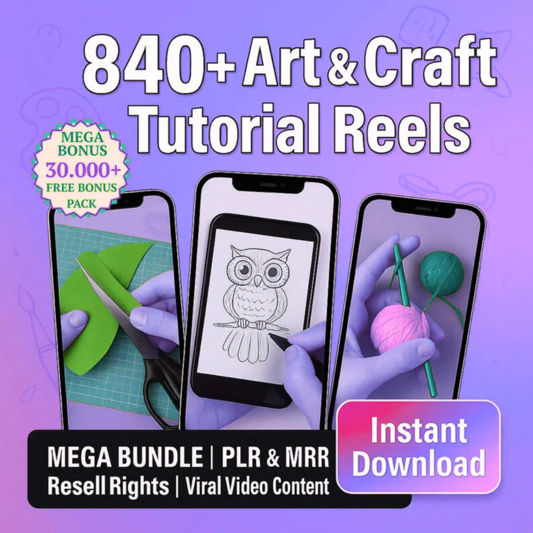 840 Viral Art & Craft Tutorials – Digital Download